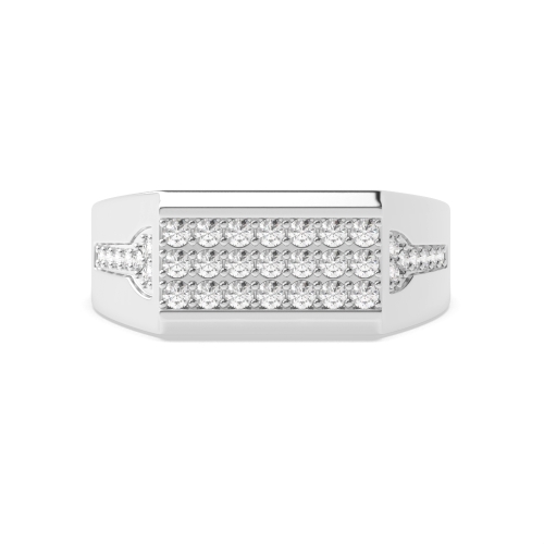 Pave Setting Round Tide Diamond Rings