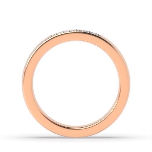 Pave Setting Round Rose Gold Micro wedding Band Diamond Rings