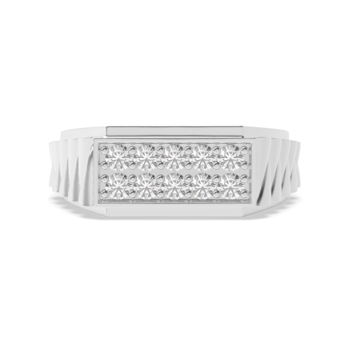 Pave Setting Round Shared Diamond Rings
