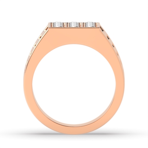 Pave Setting Round Rose Gold Phase Diamond Rings