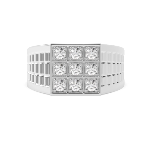 Pave Setting Round Phase Diamond Rings