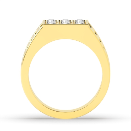 Pave Setting Round Yellow Gold Cluster Diamond Ring