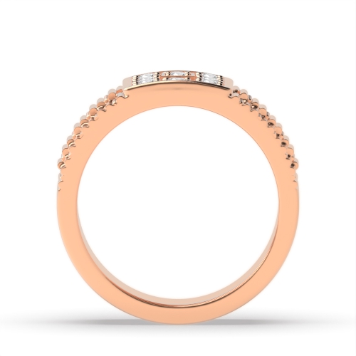 Pave Setting Round Rose Gold Whisperglimmer Diamond Rings