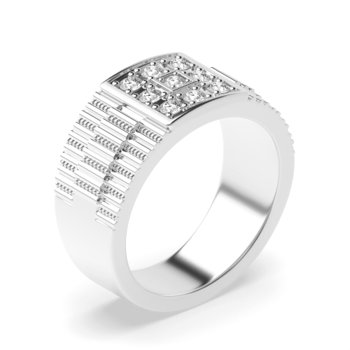 Pave Setting Round Whisperglimmer Diamond Rings