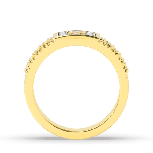 Pave Setting Round Yellow Gold Cluster Diamond Ring