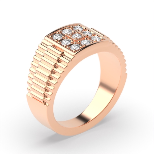 4 Prong Round Rose Gold striking Diamond Rings