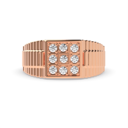 4 Prong Round Rose Gold striking Diamond Rings