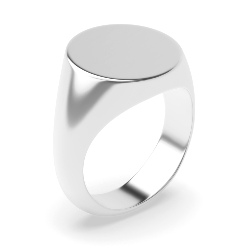 plain metal oval shape mens ring
