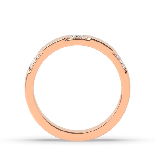 Pave Setting Round Rose Gold Infiniteglow Band Diamond Rings