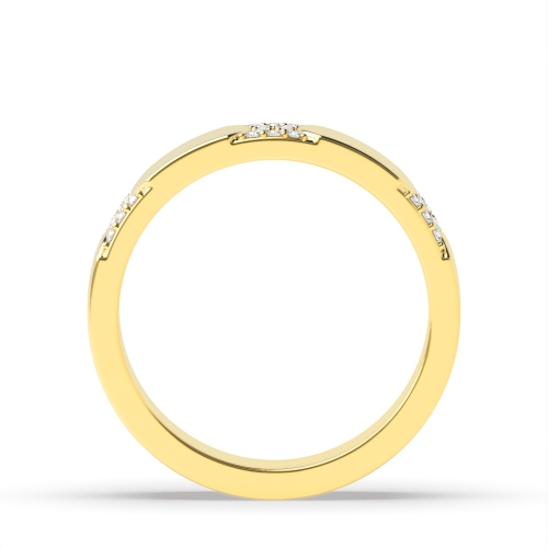 Pave Setting Round Yellow Gold Infiniteglow Band Diamond Rings