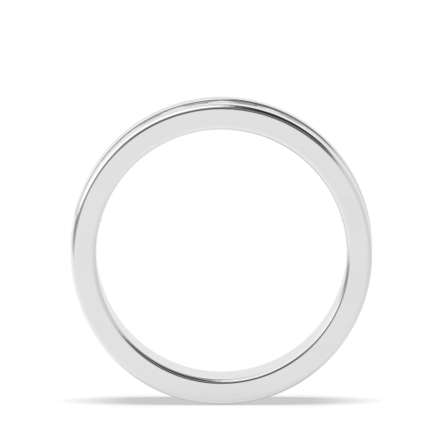 Channel Setting Round Baguette Half Eternity Wedding Band