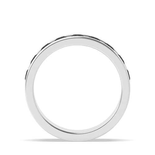 Channel Setting Round And baguette Black Diamond Rings