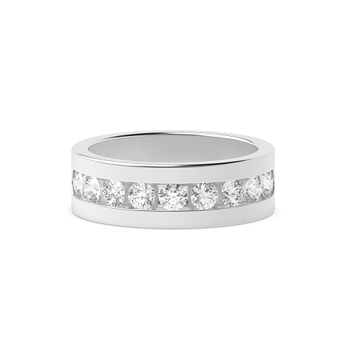 Channel Setting Round and baguette Half Eternity Diamond Ring