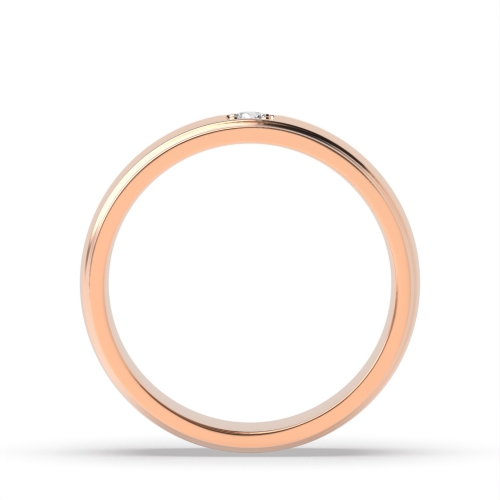4 Prong Round Rose Gold Row Band Diamond Rings