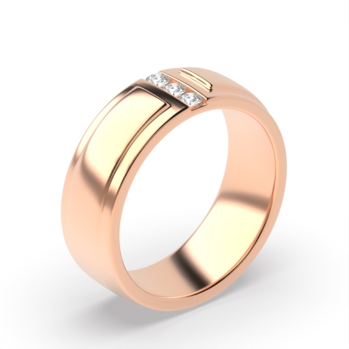 Channel Setting Round Rose Gold Sacred Band Diamond Rings