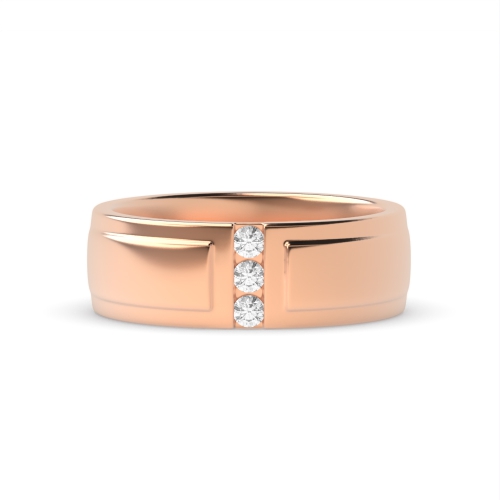 Channel Setting Round Rose Gold Sacred Band Diamond Rings