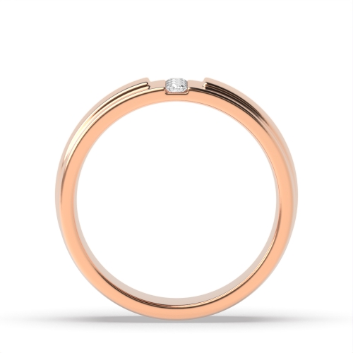 Channel Setting Round Rose Gold Sacred Band Diamond Rings