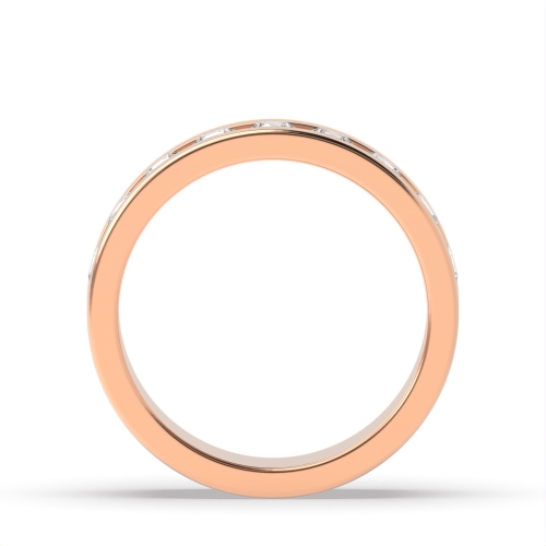 Channel Setting Round Rose Gold Reverie Diamond Band Engagement Rings