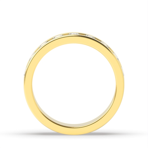 Channel Setting Round Yellow Gold Reverie Diamond Band Engagement Rings