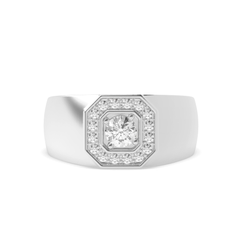 4 Prong Round Octagon Moissanite Black Cluster Diamond Rings