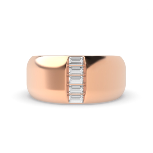Channel Setting Baguette Rose Gold Big Diamond Rings