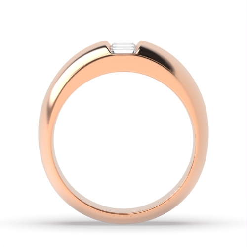 Channel Setting Baguette Rose Gold Big Diamond Rings