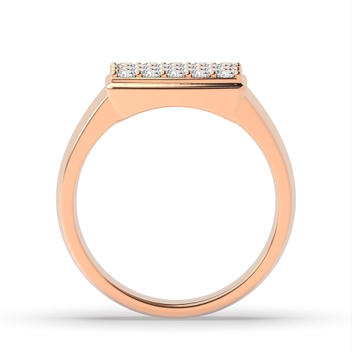 Pave Setting Round Rose Gold Ethereal Unique Men's Wedding Bands Diamond Rings