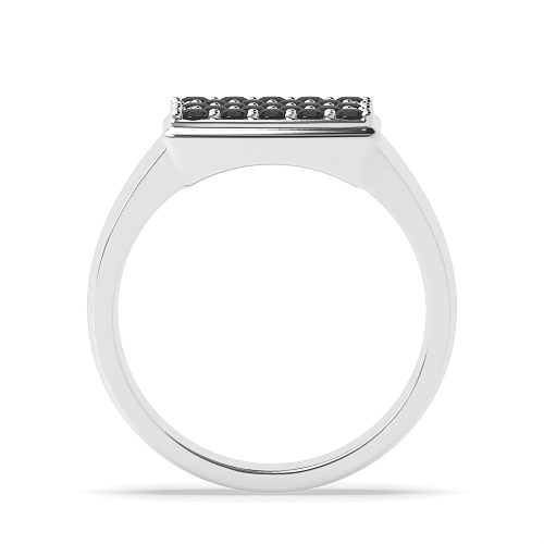 Pave Setting Round Ethereal Black Diamond Rings