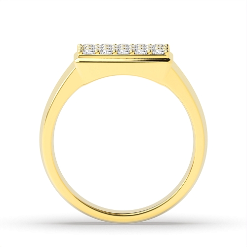 Pave Setting Round Yellow Gold Ethereal Diamond Rings