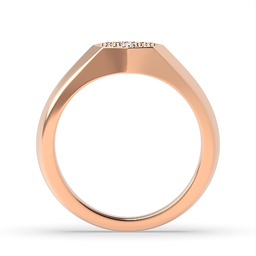 Pave Setting Round Rose Gold Lustrous Diamond Rings