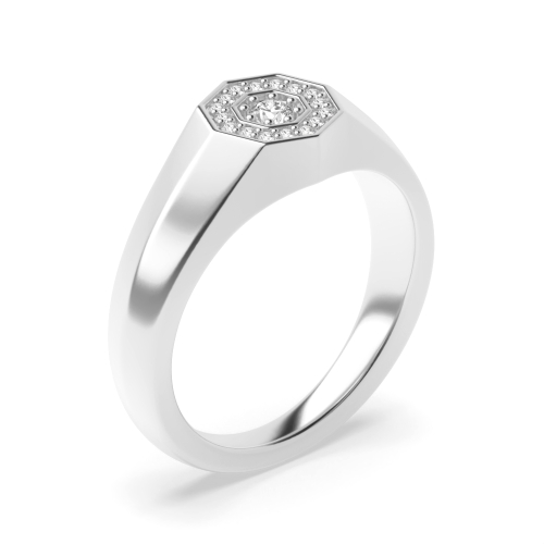 Pave Setting Round Lustrous Unique Men's Wedding Bands Diamond Rings