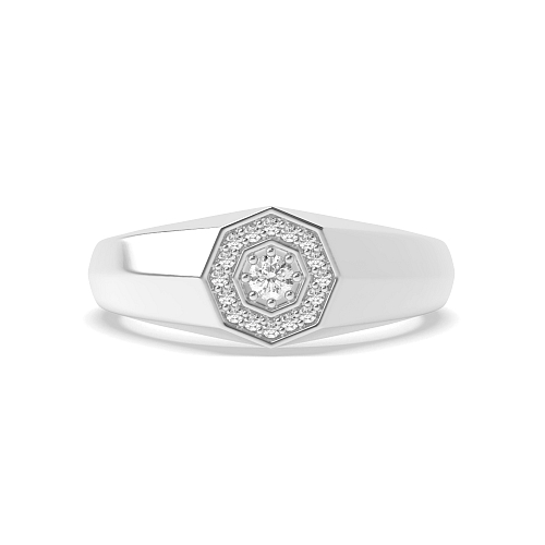 Pave Setting Round Lustrous Diamond Rings