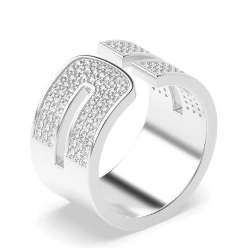 Buy Pave Setting Round Shape Mens Diamonds Ring - Abelini