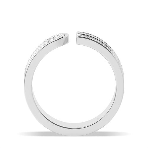 Pave Setting Round Radiantstream Naturally Mined Diamond Engagement Rings