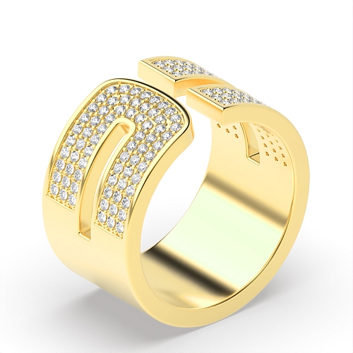 Pave Setting Round Yellow Gold Radiantstream Unique Engagement Rings