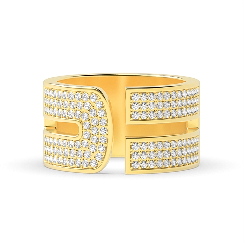 Pave Setting Round Yellow Gold Radiantstream Unique Engagement Rings