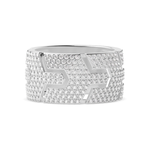 4 Prong Round Geometric Engagement Rings