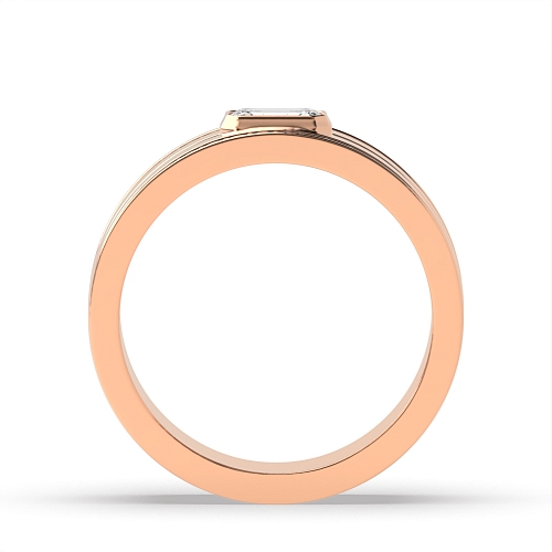 Bezel Setting Emerald Rose Gold Radiance Unique Men's Wedding Bands Diamond Rings