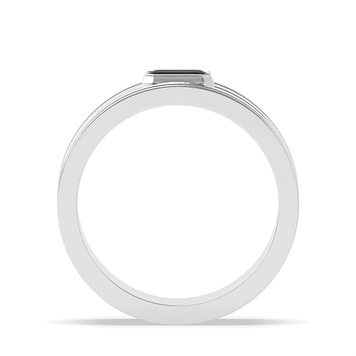 Bezel Setting Emerald Radiance Black Diamond Rings