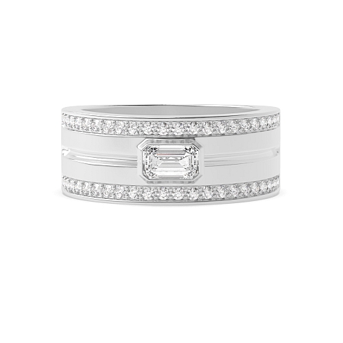 Bezel Setting Emerald Radiance Cluster Diamond Rings