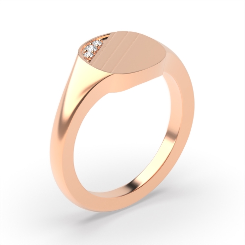 Pave Setting Round Rose Gold Line Unique Men's Wedding Bands Diamond Rings