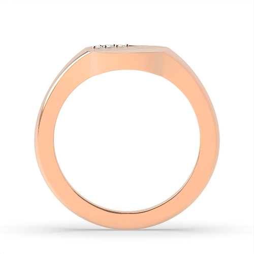 Pave Setting Round Rose Gold Line Diamond Rings