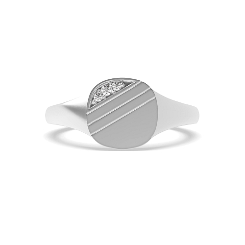 Pave Setting Round Line Diamond Rings