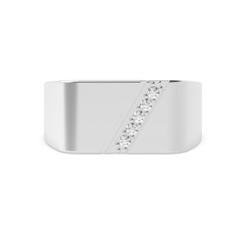 Pave Setting Round LustrousGlint Cluster Wedding Band
