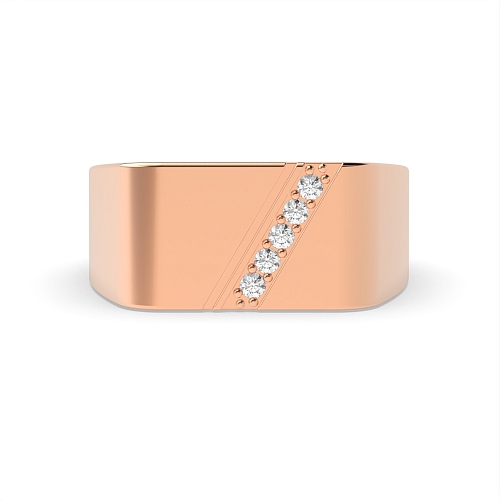 Pave Setting Round Rose Gold Lustrousglint Unique Men's Wedding Bands Diamond Rings