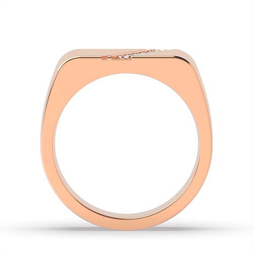 Pave Setting Round Rose Gold Lustrousglint Unique Men's Wedding Bands Diamond Rings