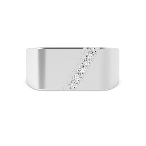 Pave Setting Round Lustrousglint Unique Men's Wedding Bands Diamond Rings