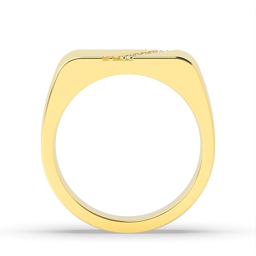 Pave Setting Round Yellow Gold Lustrousglint Diamond Rings