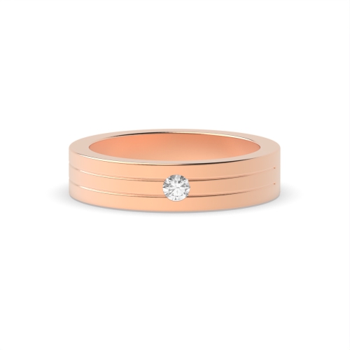 Bezel Setting Round Rose Gold Myst Band Diamond Rings