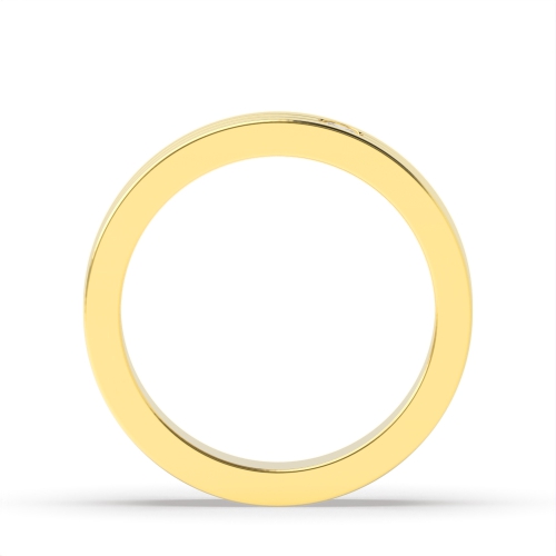 Bezel Setting Round Yellow Gold Myst Band Diamond Rings